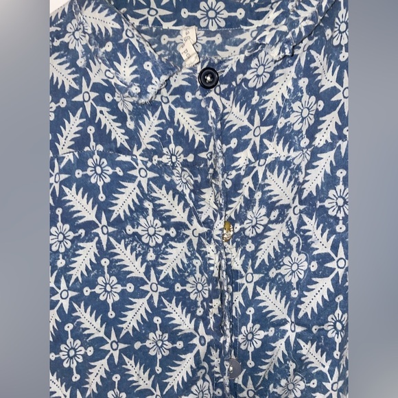 New! Magnolia Pearl Blue Birch Patterned Button Down Tunic 💙 RARE! Onesize - Picture 12 of 15